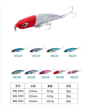 Mồi Pencil Lure Noeby 9493, 115mm, 60,5g màu ngẫu nhiên