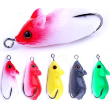 Mồi giả câu cá chuột hơi 2 lưỡi, màu ngẫu nhiên Mồi giả câu cá chuột hơi 2 lưỡi, màu ngẫu nhiên